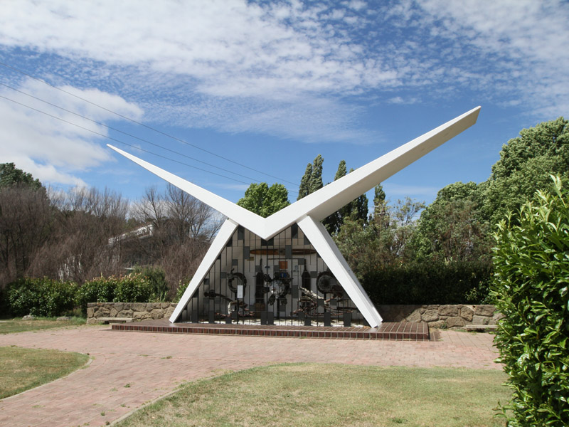The Southern Cloud Memorial in the Cooma Lions Park.