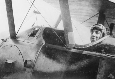 Captain Thomas Baker in his Sopwith Camel Aircraft.