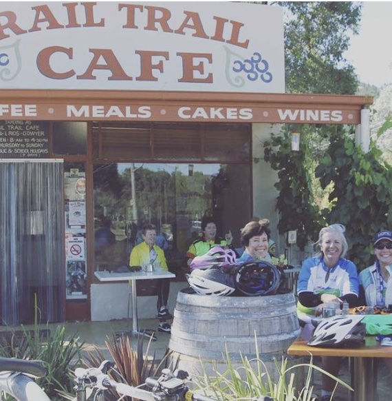 Dining at the Rail Trail Cafe in Porepunkah, NSW