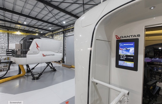 Qantas Boeing 737 flight simulator. Image supplied by Qantas