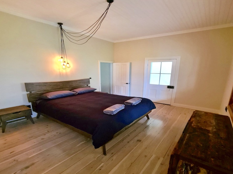 The master bedroom at Willoughby Farmhouse.