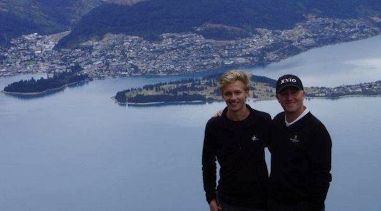 James Louis Patterson-Gardner, 18, died in a helicopter crash in Otago in 2015. He’s pictured here when then-Prime Minister John Key.